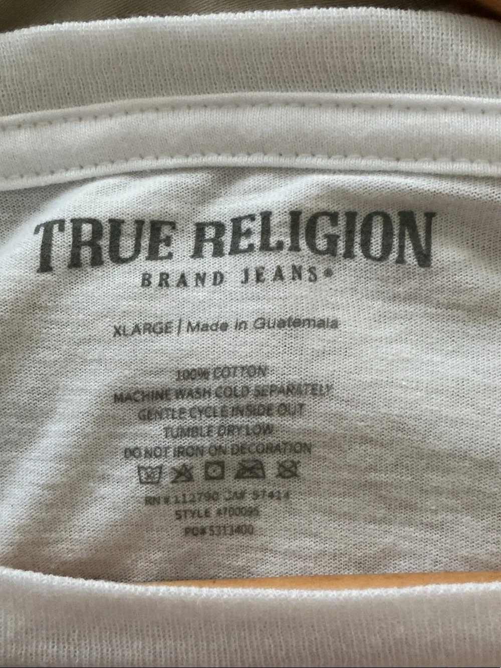 True Religion White Short-Sleeve Graphic Back Tee